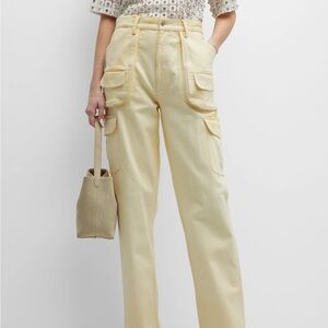 NWT Des Phemmes High Rise Cargo Jeans with studded logo detail $550